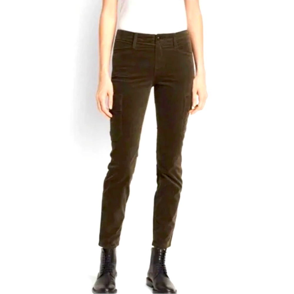 Vince Micro-Corduroy Cargo Skinny Patch Pocket Mid High Pant